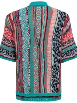 Knitted cotton blend short sleeve shirt