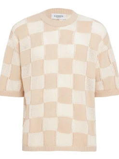 Knitted cotton blend t-shirt