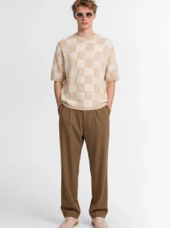 Knitted cotton blend t-shirt