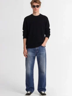 Knitted cotton crewneck sweater