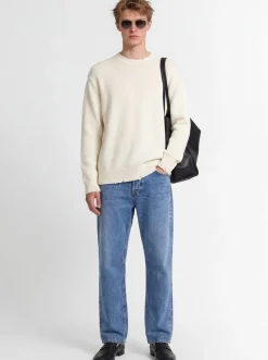 Knitted cotton crewneck sweater