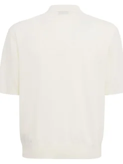 Knitted cotton polo shirt