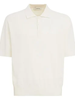 Knitted cotton polo shirt