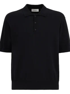 Knitted cotton polo shirt