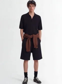Knitted cotton polo shirt
