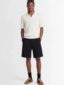 Knitted cotton polo shirt