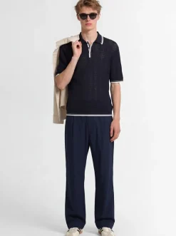 Knitted cotton polo shirt