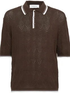 Knitted cotton polo shirt