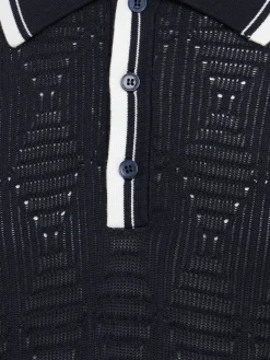 Knitted cotton polo shirt