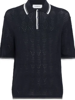 Knitted cotton polo shirt