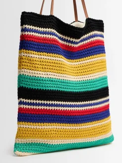 Knitted logo tote bag