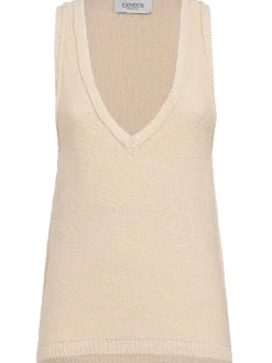 Knitted v-neck tank top
