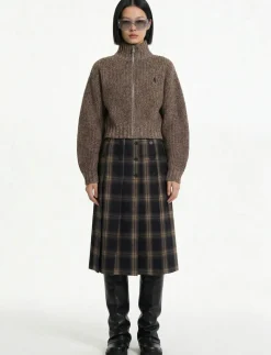 Knit zip cardigan