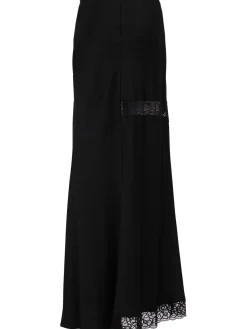 Lace & satin long skirt