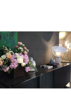 Lampada da tavolo piccola Taccia Silver a LED