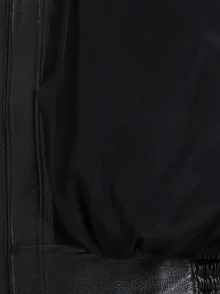 Leather bomber jacket