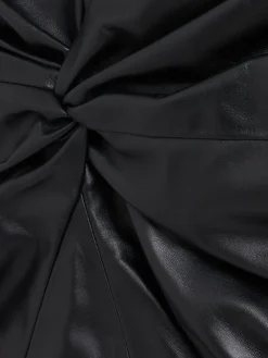 Leather strapless mini dress