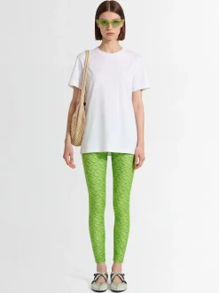 Leggings in jersey con logo