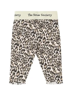Leggings in misto cotone stampa leopardata