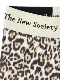 Leggings in misto cotone stampa leopardata