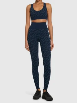 Leggings jacquard con logo