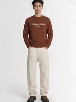 Logo cotton blend crewneck sweatshirt
