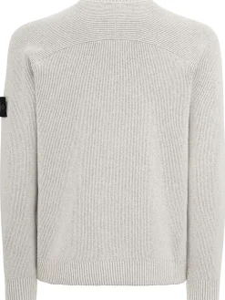 Logo cotton blend crewneck sweater