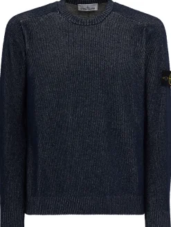 Logo cotton blend crewneck sweater