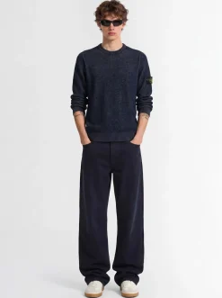 Logo cotton blend crewneck sweater