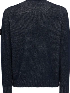 Logo cotton blend crewneck sweater