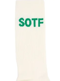 Logo cotton blend socks