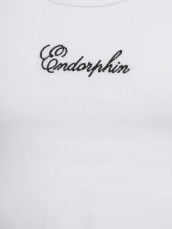 Logo cotton blend tank top