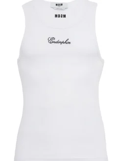 Logo cotton blend tank top