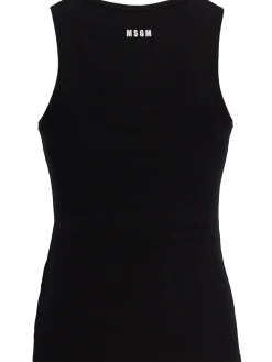 Logo cotton blend tank top