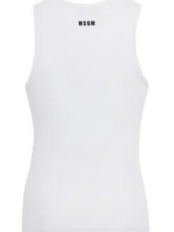 Logo cotton blend tank top