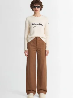 Logo cotton canvas pants