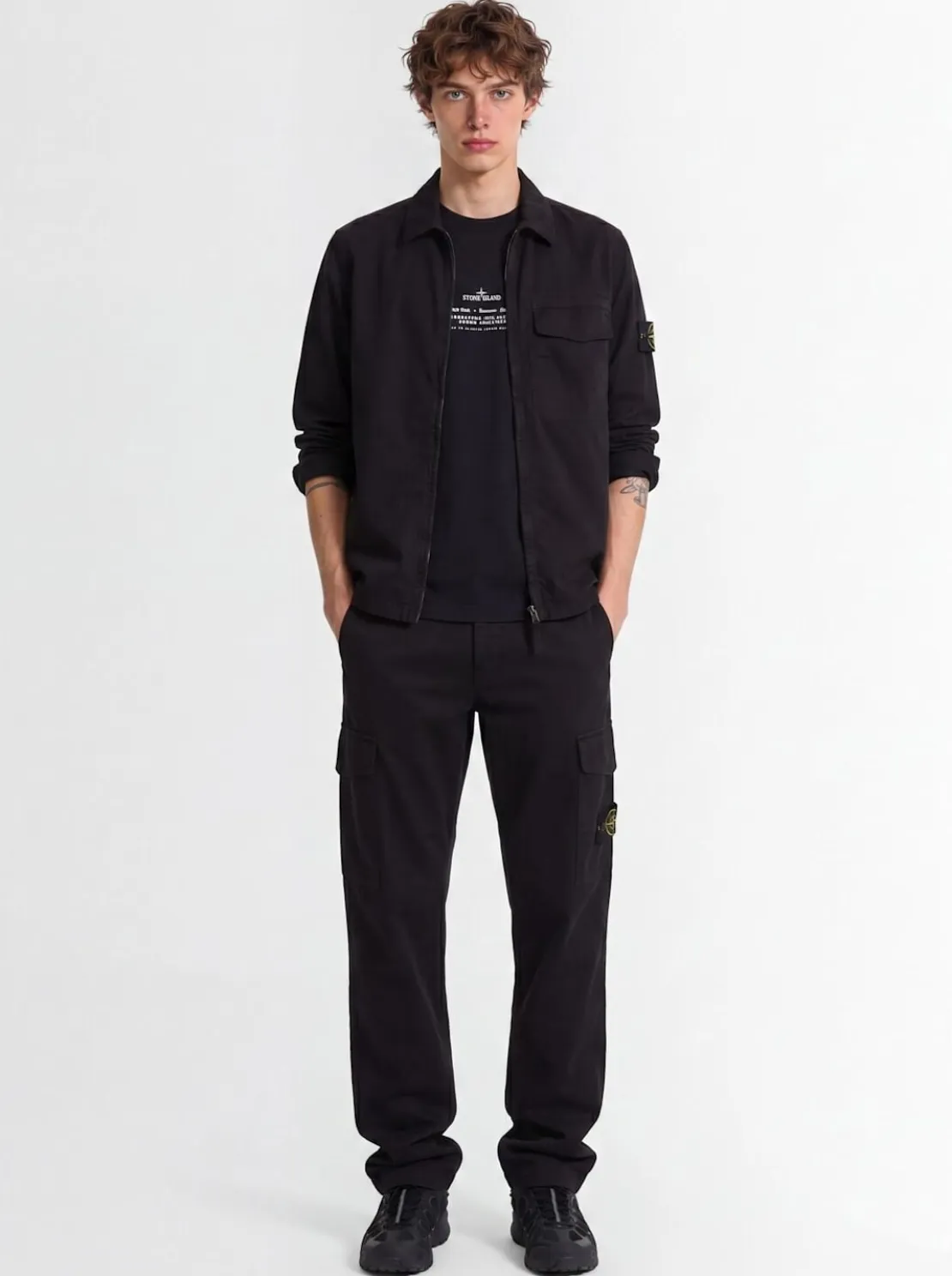 Logo cotton regular pants