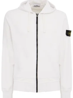 Logo cotton zip hoodie
