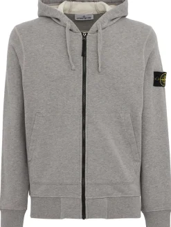 Logo cotton zip up hoodie