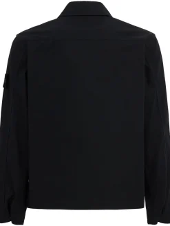 Logo cotton zip-up overshirt