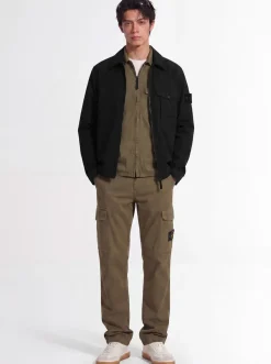 Logo cotton zip-up overshirt