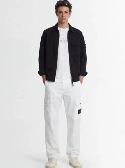 Logo cotton zip-up shirt
