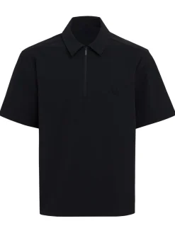 Logo nylon s/s half-zip shirt