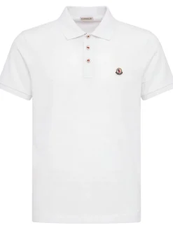 Logo patch cotton polo shirt