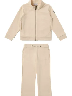 Logo patch cotton tracksuit set