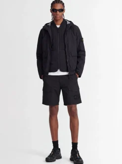 Logo patch nylon short parka