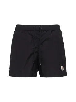 Logo patch nylon swim shorts