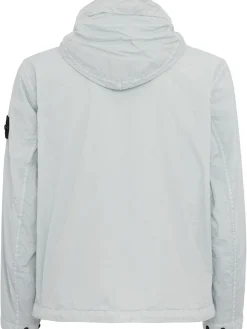 Logo patch nylon zip-up hooded jacket