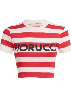 Logo striped crop baby t-shirt