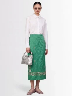 Long sleeve cotton poplin shirt